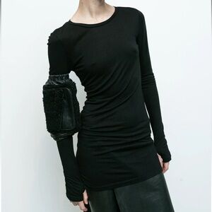 NICHOLAS K Beige Longline Fitted Long Sleeve Tunic Shirt, XS